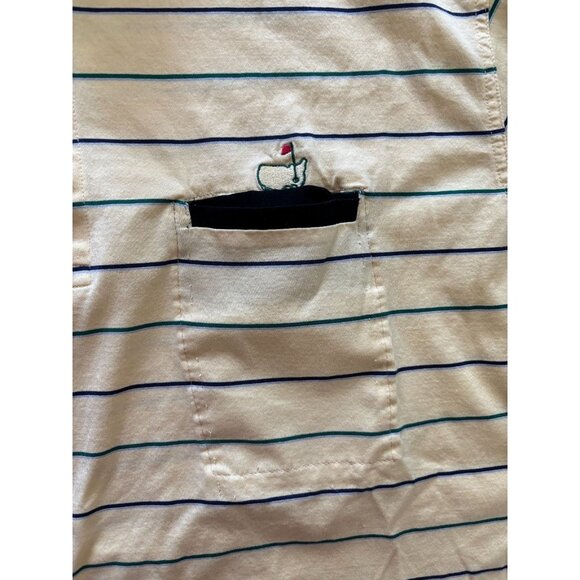 The Masters Golf Polo Shirt Mens XL Amen Corner Collection Yellow Stripe‎ VTG - Picture 5 of 8